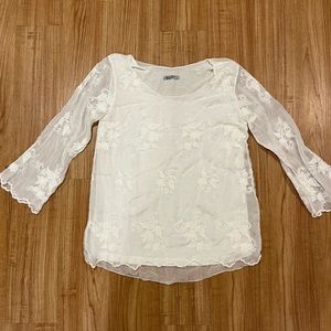 Woman’s White Lace Blouse. Made in Italy.